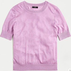 NWT J.Crew  | Short-sleeve Silk-blend Crewneck Sweater | Purple | XXS